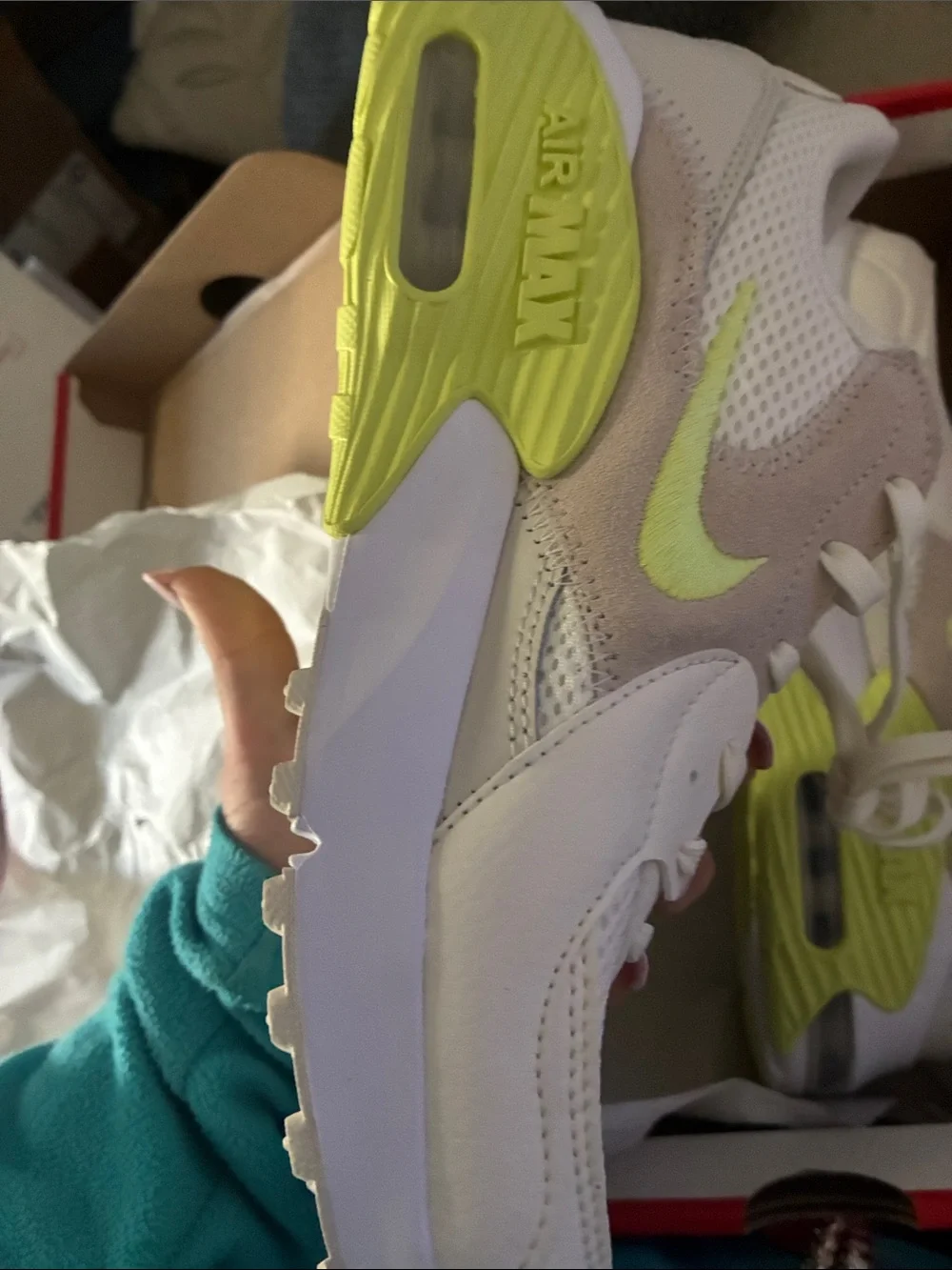 Nike Air Max White with Neon Yellow Accents Brand new Size 8.5 W